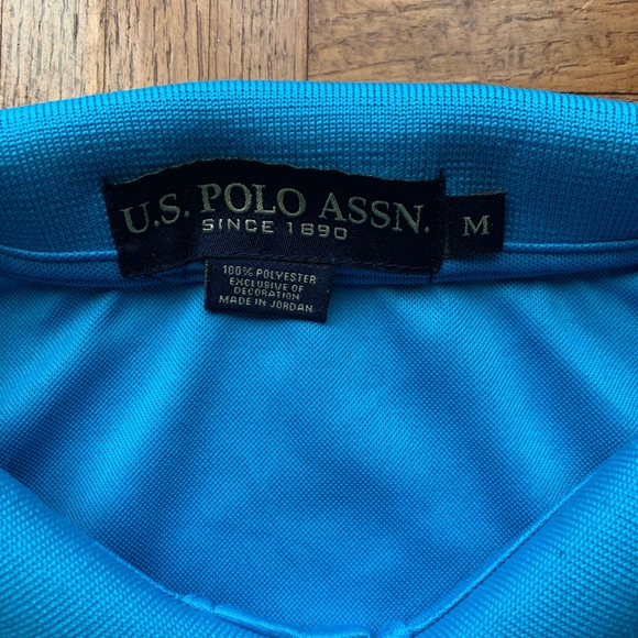 U.S. Polo Assn. Blue Orange Striped Polo Shirt, M - Picture 3 of 5